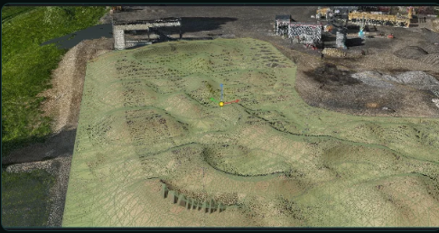 Model terénu v 3D pohľade s vrstevnicami priamo na povrchu
